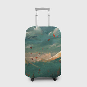 Чехол для чемодана 3D с принтом Горы в Белгороде, 86% полиэфир, 14% спандекс | двустороннее нанесение принта, прорези для ручек и колес | горы | облака | природа | рисунок