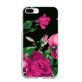 Чехол для iPhone 7Plus/8 Plus матовый с принтом Розы в Белгороде, Силикон | Область печати: задняя сторона чехла, без боковых панелей | арт | бутон | бутоны | зеленый | краски | кусты роз | рисунок | роза | розовая роза | розовые розы | розовый | розы