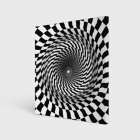 Холст квадратный с принтом иллюзия в Белгороде, 100% ПВХ |  | воронка | иллюзия | студентам | тоннель | шахматы