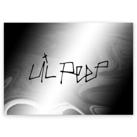 Поздравительная открытка с принтом LIL PEEP / ЛИЛ ПИП в Белгороде, 100% бумага | плотность бумаги 280 г/м2, матовая, на обратной стороне линовка и место для марки
 | beautiful | daddy | heart | life | lil | lilpeep | music | peep | rap | rapper | rip | tattoo | лил | лилпип | литл | лого | музыка | папочка | пип | рип | рожица | рэп | рэпер | рэперы | сердечко | сердце | символ | тату | татуировки