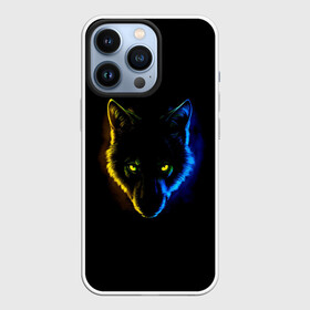 Чехол для iPhone 13 Pro с принтом Гипноз в Белгороде,  |  | ears | eyes | hypnosis | muzzle | neon | night | view | wolf | взгляд | волк | гипноз | глаза | неон | ночь | уши