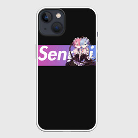 Чехол для iPhone 13 с принтом Re:Zero в Белгороде,  |  | anime | glitch | japan | ram | re | rem | rezero | senpai | subaru | waifu | zero | анимация | аниме | вайфу | глитч | глич | мультсериал | мультфильм | семпай | сенпай | сериал | япония