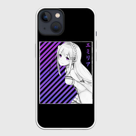 Чехол для iPhone 13 с принтом Re:Zero в Белгороде,  |  | anime | glitch | japan | ram | re | rem | rezero | senpai | subaru | waifu | zero | анимация | аниме | вайфу | глитч | глич | мультсериал | мультфильм | семпай | сенпай | сериал | япония