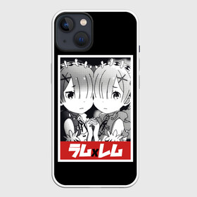 Чехол для iPhone 13 с принтом Re:Zero в Белгороде,  |  | anime | glitch | japan | ram | re | rem | rezero | senpai | subaru | waifu | zero | анимация | аниме | вайфу | глитч | глич | мультсериал | мультфильм | семпай | сенпай | сериал | япония