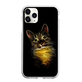 Чехол для iPhone 11 Pro Max матовый с принтом Дымчато-световой кот в Белгороде, Силикон |  | арт | дым | желтый | кот | кошка | кривые | рисунок | свет | серый | тёмный | чёрный | яркие линии