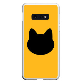 Чехол для Samsung S10E с принтом Мордочка коти в Белгороде, Силикон | Область печати: задняя сторона чехла, без боковых панелей | Тематика изображения на принте: арт | вектор | кот | котёнок | кошка | оранжевый | рисунок | силуэт | тёмный | чёрный
