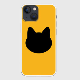 Чехол для iPhone 13 mini с принтом Мордочка коти в Белгороде,  |  | арт | вектор | кот | котёнок | кошка | оранжевый | рисунок | силуэт | тёмный | чёрный