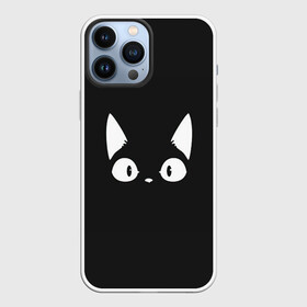 Чехол для iPhone 13 Pro Max с принтом Кошачья мордочка в Белгороде,  |  | Тематика изображения на принте: арт | белый | кот | кошачья мордочка | кошка | ночь | рисунок | тень | чёрный