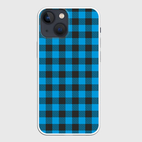 Чехол для iPhone 13 mini с принтом Голубая клетка в Белгороде,  |  | cage | cage pattern | checkered ornament | ornament | pattern | print cage | tartan | голубая клетка | клетка | клетка узор | клетчатый орнамент | орнамент | принт клетка | тартан | узор | шотландка | шотландская клетка