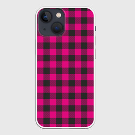 Чехол для iPhone 13 mini с принтом Розовая клетка в Белгороде,  |  | cage | cage pattern | checkered ornament | ornament | pattern | pink | print cage | tartan | клетка | клетка узор | клетчатый орнамент | орнамент | принт клетка | розовая | розовая клетка | тартан | узор | шотландка | шотландская клетка