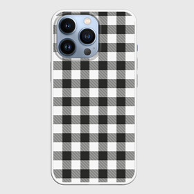 Чехол для iPhone 13 Pro с принтом Черно белая клетка в Белгороде,  |  | cage | cage pattern | checkered ornament | ornament | pattern | print cage | tartan | клетка | клетка узор | клетчатый орнамент | орнамент | принт клетка | тартан | узор | черно белая клетка | шотландка | шотландская клетка