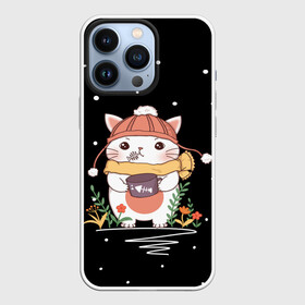 Чехол для iPhone 13 Pro с принтом Кот в Белгороде,  |  | Тематика изображения на принте: аниме | в цветах | в шапке | в шапочке | в шарфе | голодный | кот | котёнок | котик | котька | котя | кошка | милый | снег