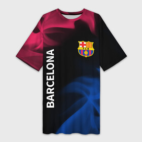 Платье-футболка 3D с принтом BARCELONA   БАРСЕЛОНА в Белгороде,  |  | Тематика изображения на принте: barca | barcelona | barsa | barselona | fcb | logo | messi | барса | барселона | знак | клуб | лого | логотип | логотипы | месси | символ | символы | футбол | футбольная | футбольный