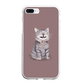 Чехол для iPhone 7Plus/8 Plus матовый с принтом Котёнок ыыы в Белгороде, Силикон | Область печати: задняя сторона чехла, без боковых панелей | Тематика изображения на принте: арт | кот | котёнок | кошка | мем | мемный кот | мемный котенок | мэм | мэмный котёнок | рисунок | серый | серый кот | тёмный | фиолетовый