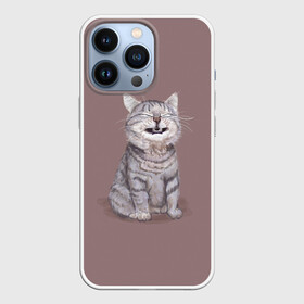 Чехол для iPhone 13 Pro с принтом Котёнок ыыы в Белгороде,  |  | арт | кот | котёнок | кошка | мем | мемный кот | мемный котенок | мэм | мэмный котёнок | рисунок | серый | серый кот | тёмный | фиолетовый