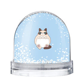 Снежный шар с принтом Тоторный кот в Белгороде, Пластик | Изображение внутри шара печатается на глянцевой фотобумаге с двух сторон | grumpy cat | белый | кот тоторо | кот. недовольный кот | крем | мило | милота | мимишка | тоторо