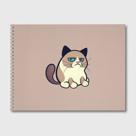 Альбом для рисования с принтом Великий Grumpy Cat в Белгороде, 100% бумага
 | матовая бумага, плотность 200 мг. | Тематика изображения на принте: grumpy cat | арт | кот | кот grumpy cat | котёнок | кошка | недовольный кот | рисунок