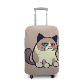 Чехол для чемодана 3D с принтом Великий Grumpy Cat в Белгороде, 86% полиэфир, 14% спандекс | двустороннее нанесение принта, прорези для ручек и колес | grumpy cat | арт | кот | кот grumpy cat | котёнок | кошка | недовольный кот | рисунок
