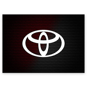 Поздравительная открытка с принтом TOYOTA / ТОЙОТА в Белгороде, 100% бумага | плотность бумаги 280 г/м2, матовая, на обратной стороне линовка и место для марки
 | auto | camry | corolla | cruiser | land | logo | moto | rav | supra | toyota | авенсис | авто | автомобиль | камри | королла | крузер | ленд | лого | логотип | логотипы | марка | мото | рав | символ | тоета | тоеты | тойота | тойоты