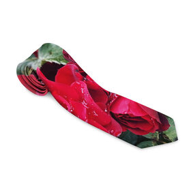 Галстук 3D с принтом Red Roses в Белгороде, 100% полиэстер | Длина 148 см; Плотность 150-180 г/м2 | Тематика изображения на принте: bush | floral | flower | garden | green | nature | red roses | бутоны | красная роза | куст | листья | природа | роза | сад | цветение | цветок | цветы