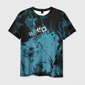 Мужская футболка 3D с принтом Re:Zero в Белгороде, 100% полиэфир | прямой крой, круглый вырез горловины, длина до линии бедер | hajimeru | isekai | kara | re:zero | seikatsu | zero | мультсериал
