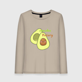 Женский лонгслив хлопок с принтом avocados factory в Белгороде, 100% хлопок |  | avocados factory | авокадик | авокадо | авокадо с косточкой | авокадчик | милые авокадо