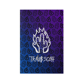 Обложка для паспорта матовая кожа с принтом TRAVIS SCOTT в Белгороде, натуральная матовая кожа | размер 19,3 х 13,7 см; прозрачные пластиковые крепления | Тематика изображения на принте: scott | travis | travis scott | арт | градиент | значки | значлк | исполнитель | кактус | лого | логотип | музыка | музыкант | огонь | певец | певец трэвис скотт | песни | пламя | пясня | рэп | рэпер | скотт | трэвис