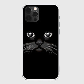 Чехол для iPhone 12 Pro Max с принтом Кошачья моська в Белгороде, Силикон |  | Тематика изображения на принте: арт | вектор | кот | котёнок | кошка | рисунок | черная кошка | чёрный | черный кот | черный котенок