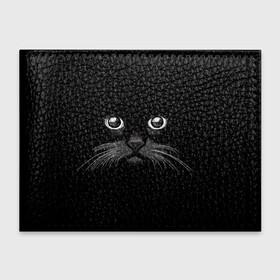 Обложка для студенческого билета с принтом Кошачья моська в Белгороде, натуральная кожа | Размер: 11*8 см; Печать на всей внешней стороне | Тематика изображения на принте: арт | вектор | кот | котёнок | кошка | рисунок | черная кошка | чёрный | черный кот | черный котенок