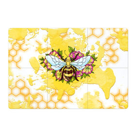 Магнитный плакат 3Х2 с принтом Пчела в Белгороде, Полимерный материал с магнитным слоем | 6 деталей размером 9*9 см | Тематика изображения на принте: крылья | мёд | оса | пчела | пчёлы | соты | цветы