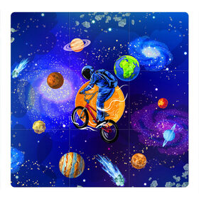 Магнитный плакат 3Х3 с принтом Space bicycle в Белгороде, Полимерный материал с магнитным слоем | 9 деталей размером 9*9 см | astronaut | bicycle | comet | cosmos | earth | jupiter | mars | moon | saturn | space | spacesuit | star | астронавт | велосипед | звезда | земля | комета | космонавт | космос | луна | марс | сатурн | скафандр | юлитер