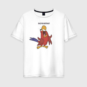 Женская футболка хлопок Oversize с принтом Яго в Белгороде, 100% хлопок | свободный крой, круглый ворот, спущенный рукав, длина до линии бедер
 | aladdin | iago | vdkimel | аладдин | яго