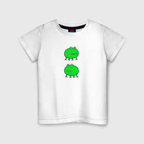 Детская футболка хлопок с принтом Жаба  в Белгороде, 100% хлопок | круглый вырез горловины, полуприлегающий силуэт, длина до линии бедер | жаба | лягушка | лягушонок | мем | свинка пеппа | тик ток