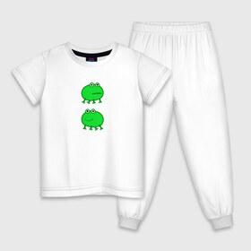 Детская пижама хлопок с принтом Жаба в Белгороде, 100% хлопок |  брюки и футболка прямого кроя, без карманов, на брюках мягкая резинка на поясе и по низу штанин
 | жаба | лягушка | лягушонок | мем | свинка пеппа | тик ток