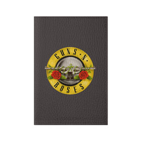 Обложка для паспорта матовая кожа с принтом Guns n Roses в Белгороде, натуральная матовая кожа | размер 19,3 х 13,7 см; прозрачные пластиковые крепления | music | rock | группа | звезда | рок