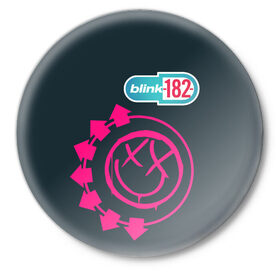 Значок с принтом Blink 182 в Белгороде,  металл | круглая форма, металлическая застежка в виде булавки | music | rock | музыка | рок