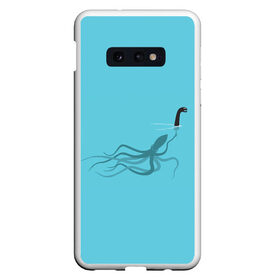 Чехол для Samsung S10E с принтом Тайна Лох-несского чудовища в Белгороде, Силикон | Область печати: задняя сторона чехла, без боковых панелей | арт | море | осьминог | рисунок | синий | шутка