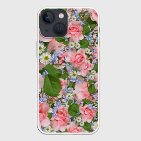 Чехол для iPhone 13 mini с принтом Цветы в Белгороде,  |  | лист | листик | листок | листья | природа | природный | растение | растения | роза | розы | ромашка | ромашки | флора | цветок | цветочек | цветочки | цветы