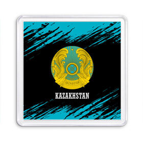 Магнит 55*55 с принтом KAZAKHSTAN / КАЗАХСТАН в Белгороде, Пластик | Размер: 65*65 мм; Размер печати: 55*55 мм | Тематика изображения на принте: flag | kazakhstan | qazaqstan | герб | захах | казахстан | кахахи | лого | нур султан | республика | символ | страна | флаг