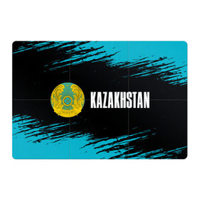 Магнитный плакат 3Х2 с принтом KAZAKHSTAN / КАЗАХСТАН в Белгороде, Полимерный материал с магнитным слоем | 6 деталей размером 9*9 см | flag | kazakhstan | qazaqstan | герб | захах | казахстан | кахахи | лого | нур султан | республика | символ | страна | флаг