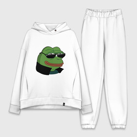 Женский костюм хлопок Oversize с принтом Pepe в очках EZ в Белгороде,  |  | ez | ezy | pepe | pepe frog | pepe в очках | silvername | twitch emout | vernyshavermy | вернишаверму | жабка в очках | папич | твич