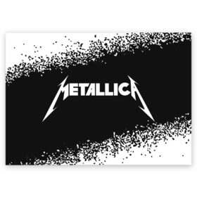 Поздравительная открытка с принтом METALLICA / МЕТАЛЛИКА в Белгороде, 100% бумага | плотность бумаги 280 г/м2, матовая, на обратной стороне линовка и место для марки
 | hetfield | james | logo | metal | metalica | metallica | music | rock | star | джеймс | звезда | знак | ларс | лого | логотип | логотипы | метал | металика | металлика | музыка | рок | символ | символы | ульрих | хэтфилд