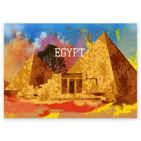 Поздравительная открытка с принтом Египет(Пирамида Хеопса) в Белгороде, 100% бумага | плотность бумаги 280 г/м2, матовая, на обратной стороне линовка и место для марки
 | Тематика изображения на принте: egypt | египет | пирамида хеопса | пирамиды | туристические