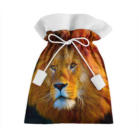 Подарочный 3D мешок с принтом Лев 3D в Белгороде, 100% полиэстер | Размер: 29*39 см | Тематика изображения на принте: leon king | голова льва | король лев | лев | симба | хищник
