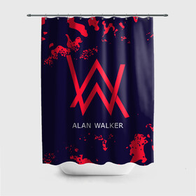 Штора 3D для ванной с принтом ALAN WALKER / АЛАН УОКЕР в Белгороде, 100% полиэстер | плотность материала — 100 г/м2. Стандартный размер — 146 см х 180 см. По верхнему краю — пластиковые люверсы для креплений. В комплекте 10 пластиковых колец | alan | faded | house | logo | music | walker | алан | вокер | волкер | диджей | лого | логотип | логотипы | музыка | музыкант | символ | символы | танцеальная | уокер | хаус | электронная