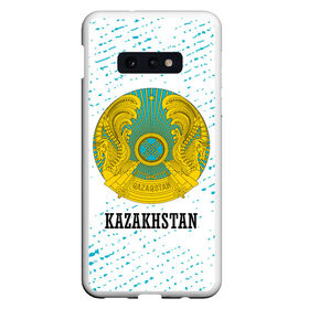 Чехол для Samsung S10E с принтом KAZAKHSTAN / КАЗАХСТАН в Белгороде, Силикон | Область печати: задняя сторона чехла, без боковых панелей | Тематика изображения на принте: flag | kazakhstan | qazaqstan | герб | захах | казахстан | кахахи | лого | нур султан | республика | символ | страна | флаг