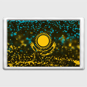 Магнит 45*70 с принтом КАЗАХСТАН / KAZAKHSTAN в Белгороде, Пластик | Размер: 78*52 мм; Размер печати: 70*45 | Тематика изображения на принте: flag | kazakhstan | qazaqstan | герб | захах | казахстан | кахахи | лого | нур султан | республика | символ | страна | флаг