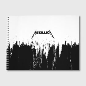 Альбом для рисования с принтом METALLICA МЕТАЛЛИКА в Белгороде, 100% бумага
 | матовая бумага, плотность 200 мг. | Тематика изображения на принте: hetfield | james | logo | metal | metalica | metallica | music | rock | star | джеймс | звезда | знак | ларс | лого | логотип | логотипы | метал | металика | металлика | музыка | рок | символ | символы | ульрих | хэтфилд