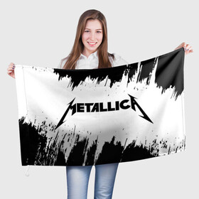 Флаг 3D с принтом METALLICA МЕТАЛЛИКА в Белгороде, 100% полиэстер | плотность ткани — 95 г/м2, размер — 67 х 109 см. Принт наносится с одной стороны | hetfield | james | logo | metal | metalica | metallica | music | rock | star | джеймс | звезда | знак | ларс | лого | логотип | логотипы | метал | металика | металлика | музыка | рок | символ | символы | ульрих | хэтфилд