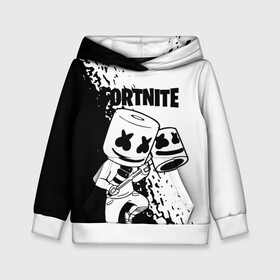 Детская толстовка 3D с принтом FORTNITE MARSHMELLO в Белгороде, 100% полиэстер | двухслойный капюшон со шнурком для регулировки, мягкие манжеты на рукавах и по низу толстовки, спереди карман-кенгуру с мягким внутренним слоем | archetype | fortnite | fortnite x | game | ikonik | marshmello | raven | архетип | ворон | игра | иконик | маршмелло | фортнайт